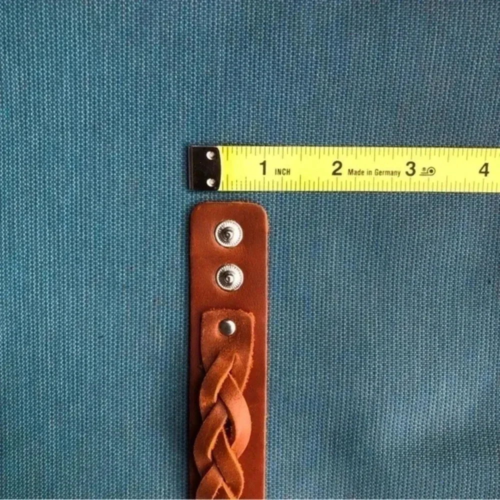 Handcrafted Leather Braided Snap Celtic Viking Pirate Cuff Brown Bracelet
